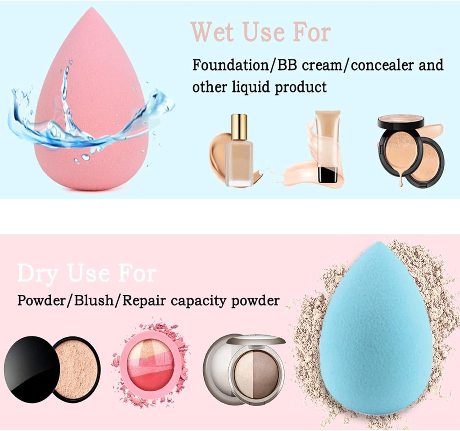 15-Piece Premium Marble Makeup Brush Set with Synthetic Kabuki Brushes for Powder, Blush, Contour, Foundation, Concealer, and Eyeshadow, Includes Makeup Sponge
